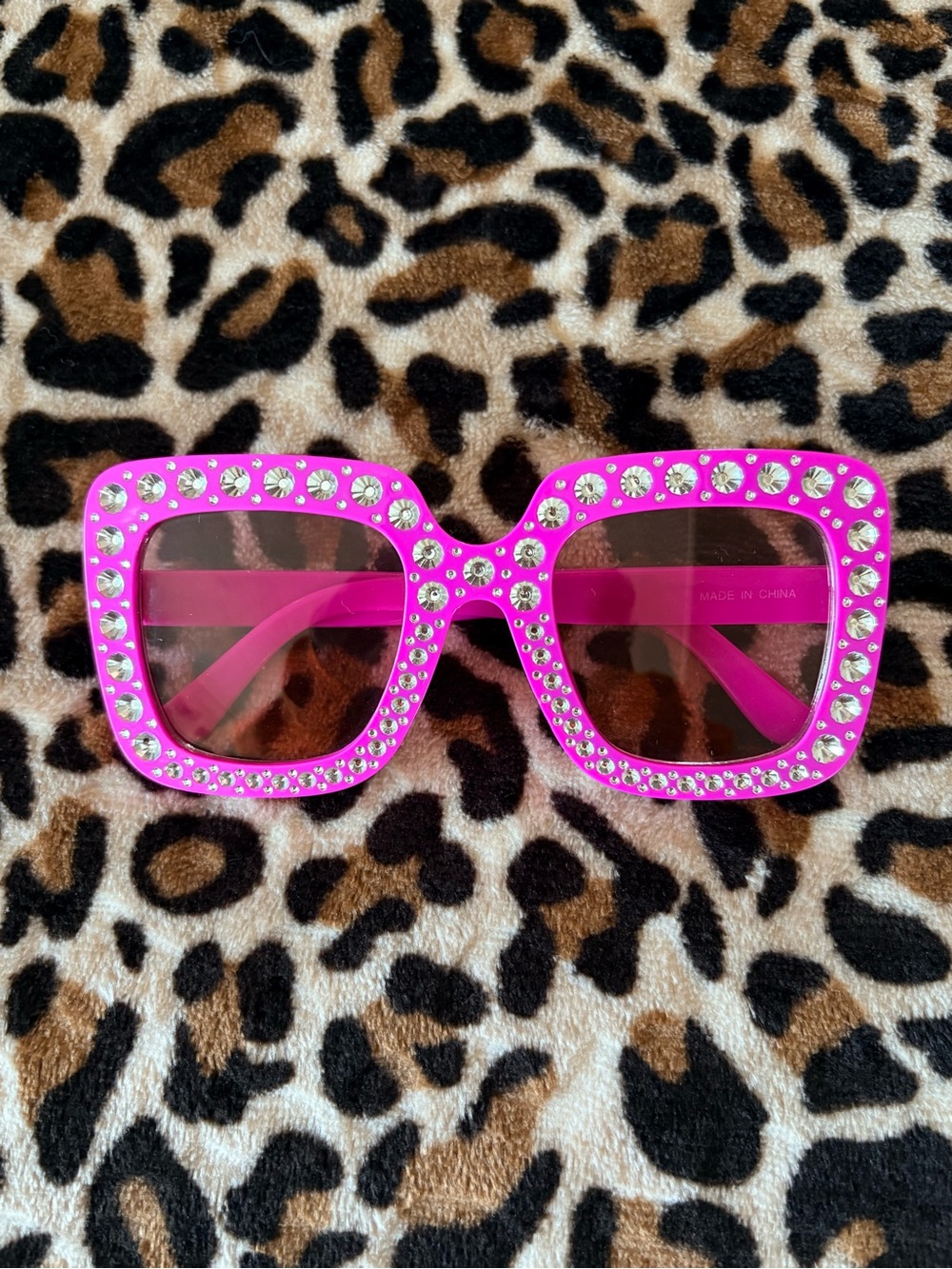 Hot Pink Bedazzled Sunglasses bright fuchsia...